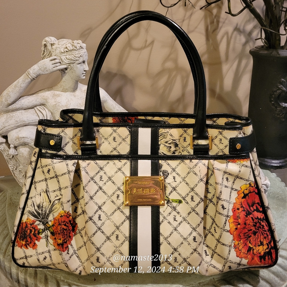 L.A.M.B. by Gwen Stefani Richmond Marigold Satchel Leather PVC Designer Bag #43]